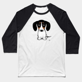Piebald Dachshund Cute Puppy Dog Baseball T-Shirt